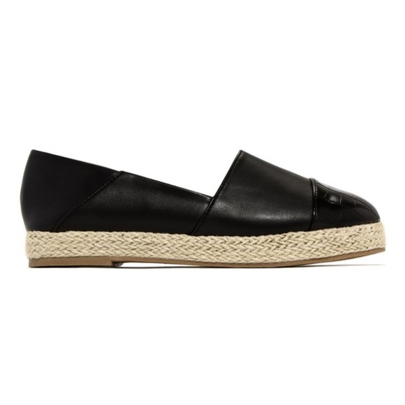 Black Espadrille Trim Dressy Slip On - Picture 5 of 9
